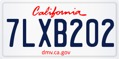 CA license plate 7LXB202