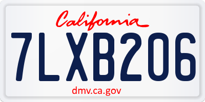 CA license plate 7LXB206