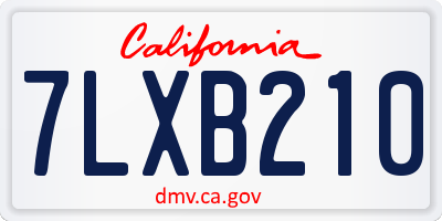 CA license plate 7LXB210