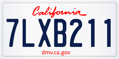 CA license plate 7LXB211
