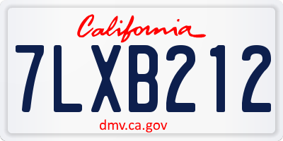 CA license plate 7LXB212