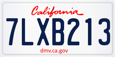 CA license plate 7LXB213