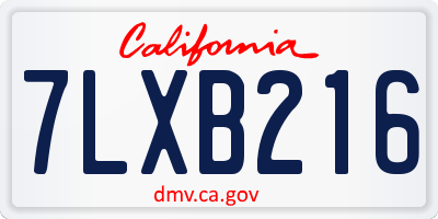 CA license plate 7LXB216