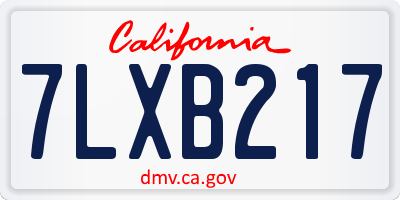 CA license plate 7LXB217