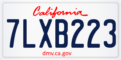 CA license plate 7LXB223