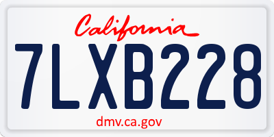 CA license plate 7LXB228