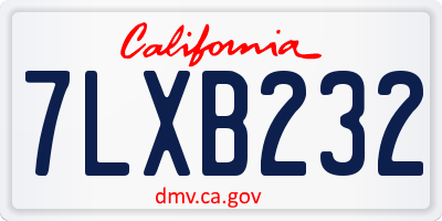 CA license plate 7LXB232