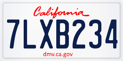 CA license plate 7LXB234
