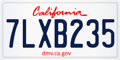CA license plate 7LXB235