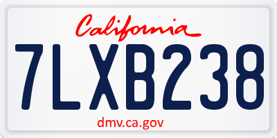 CA license plate 7LXB238