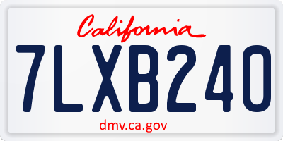 CA license plate 7LXB240