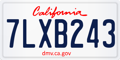 CA license plate 7LXB243