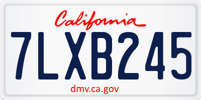 CA license plate 7LXB245
