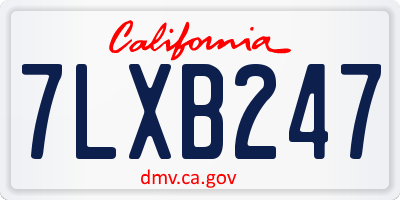 CA license plate 7LXB247