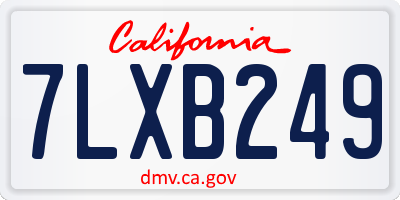 CA license plate 7LXB249