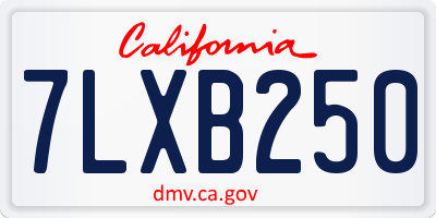 CA license plate 7LXB250