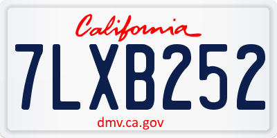 CA license plate 7LXB252