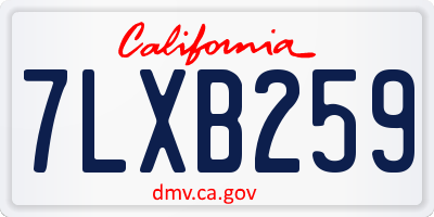 CA license plate 7LXB259