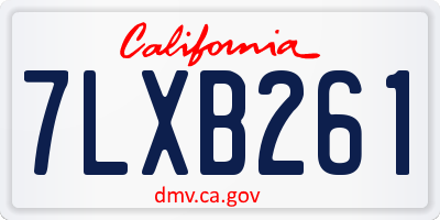 CA license plate 7LXB261