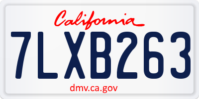 CA license plate 7LXB263