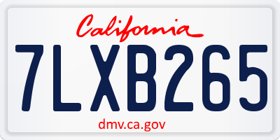 CA license plate 7LXB265