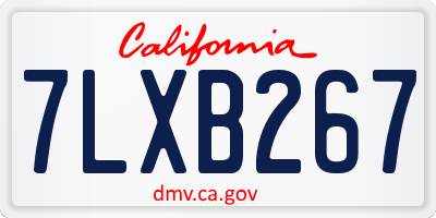 CA license plate 7LXB267