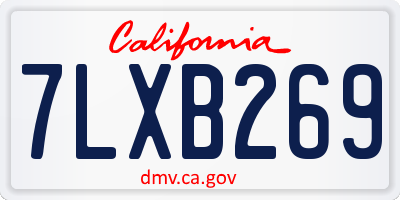 CA license plate 7LXB269