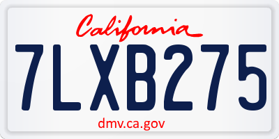 CA license plate 7LXB275