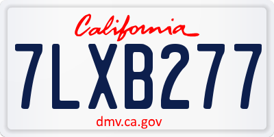 CA license plate 7LXB277