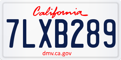 CA license plate 7LXB289
