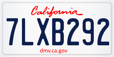CA license plate 7LXB292