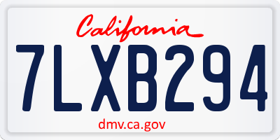CA license plate 7LXB294