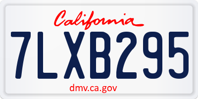 CA license plate 7LXB295