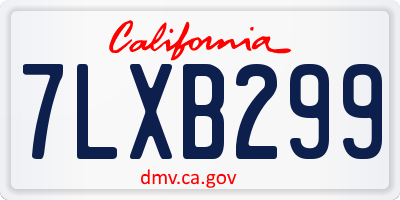 CA license plate 7LXB299