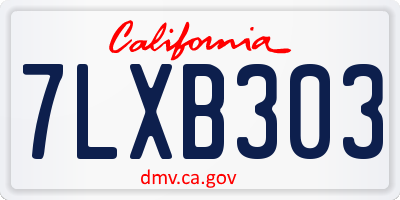 CA license plate 7LXB303
