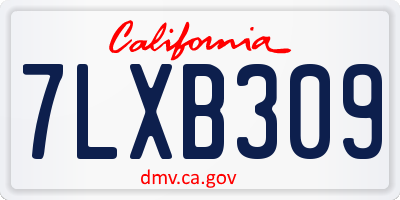 CA license plate 7LXB309