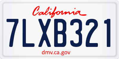CA license plate 7LXB321