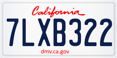 CA license plate 7LXB322