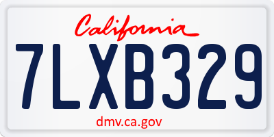 CA license plate 7LXB329