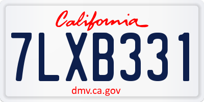 CA license plate 7LXB331