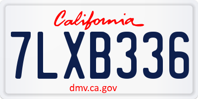 CA license plate 7LXB336
