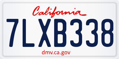 CA license plate 7LXB338