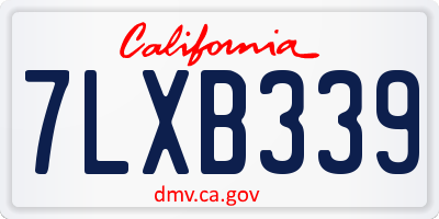 CA license plate 7LXB339