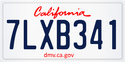 CA license plate 7LXB341