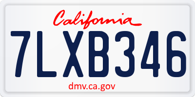 CA license plate 7LXB346