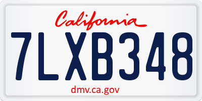 CA license plate 7LXB348
