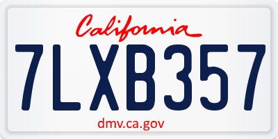 CA license plate 7LXB357