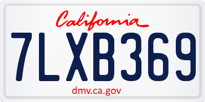 CA license plate 7LXB369