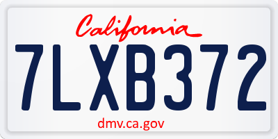CA license plate 7LXB372