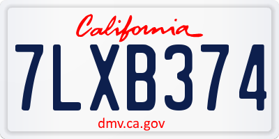 CA license plate 7LXB374